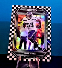 Boye Mafe White Checkerboard Prizm 2022 Rookie Card SP Seattle Seahawks