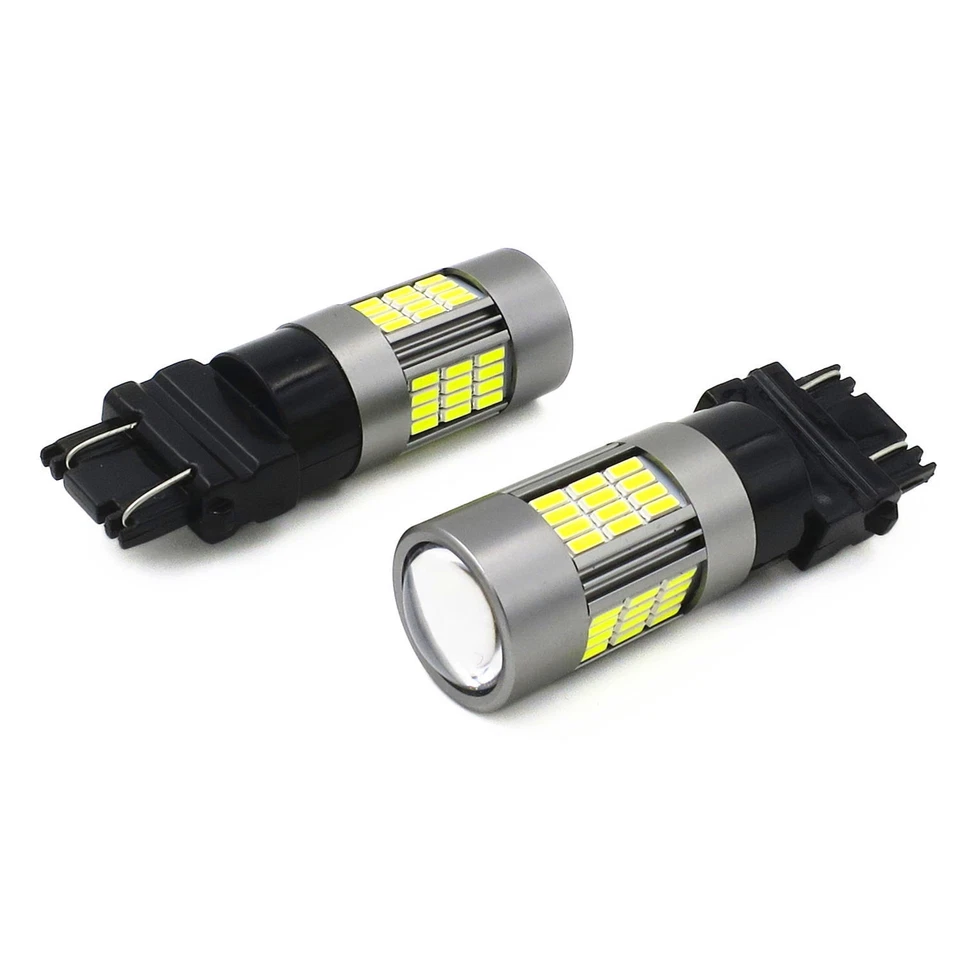 Allá Lighting 3157 54-LED Luz de señal de giro Freno Cola Marcador Bombillas de respaldo, Blanco Foto 4 de 4