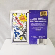 Vintage 1994 Mighty Morphin Power Rangers Door Banner Birthday Party NEW SEALED