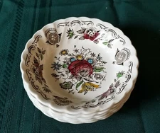 Myotts " BOUQUET " Straffordshire ,  DESSERT BOWLS  5 Inches diameter  Set of 5