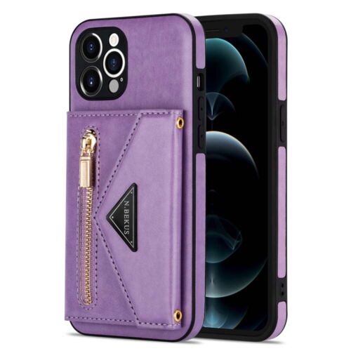 For iPhone 12 11 Pro Max XS SE 6s 7 8 Leather Wallet Card Holder Back Case Cover - Picture 30 of 48
