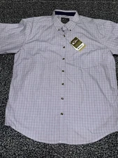 Drake Shirt Men XL Red Check Short Sleeve Fishing Hunting Stay Cool Button Up