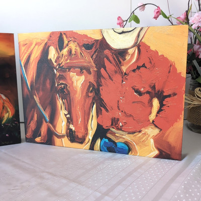 2 Big Sky Carver Cowboy Horse Canvas Visual Edge Wall Art Diane Whitehead Artist