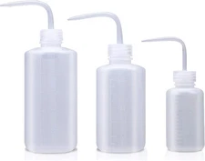 3 Pack Squirt Squeeze Bottle 150/250/500ml Narrow Mouth LDPE Clear Lab Safety