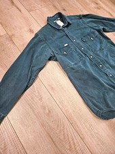 Vintage Carhartt Green Twill Western Pearl Snap Shirt Fade S01 HTG Small