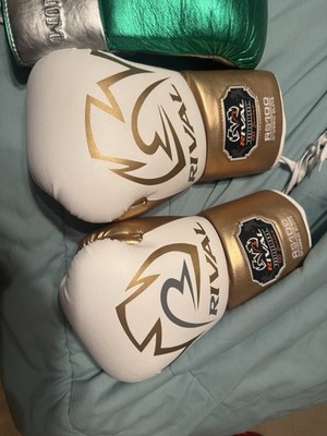 Rival RS100 Sparring Boxing Gloves 16 oz L Adult Unisex White/Gold