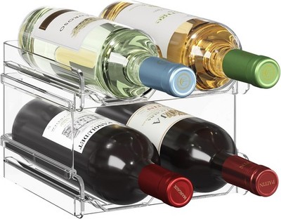 Lifewit Plastic Stackable Wine Rack for Refrigerator, Cabinet, Countertop,Wine B