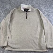 True Grit Quarter Zip Sherpa Pullover Light Tan Mens XL