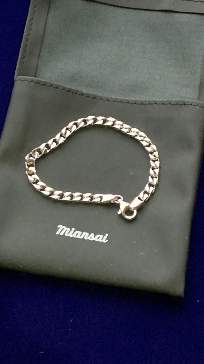 Miansai 4mm Cuban Chain Bracelet – Size Small – Sterling Silver | eBay
