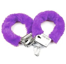 Furry Fuzzy Costume Handcuffs Metal Wrist Cuffs Soft Bachelorette Hen Party