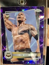8 Of 10 🔥  WWE 2025 Topps Chrome Sapphire  - The Rock #10 Purple Refractor