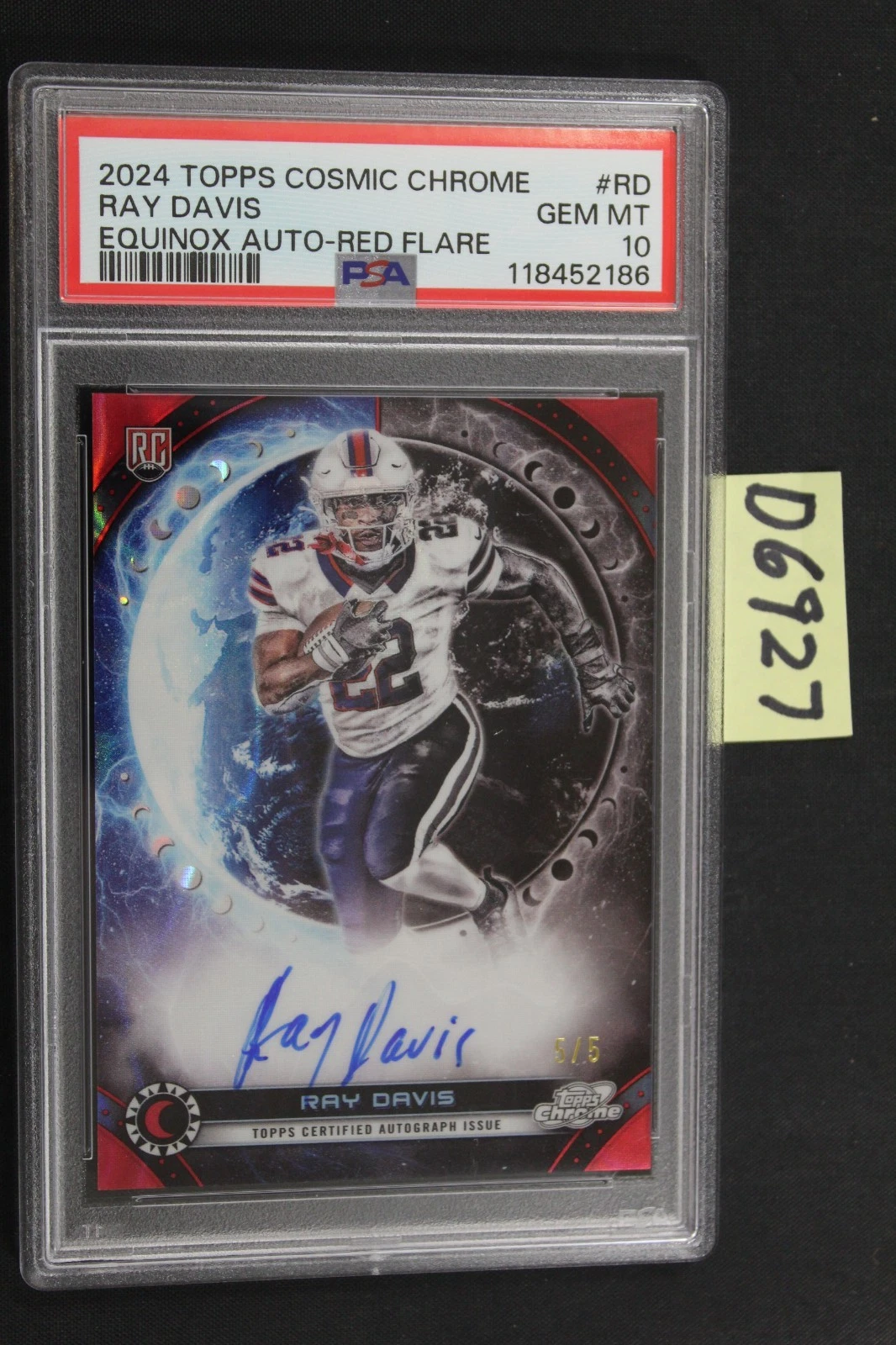 Ray Davis Topps Cosmic Chrome Equinox Autographs #RD Red Flare