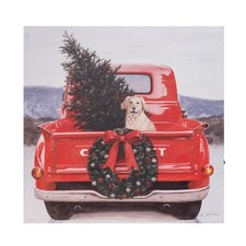 Red Christmas Light-Up Led Wall Art 15.75 x 0.98 x 15.75 Inches.