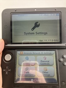 Nintendo 3DS XL Mario Theme The Year of Luigi Handheld System Blac/Silver- WORKS