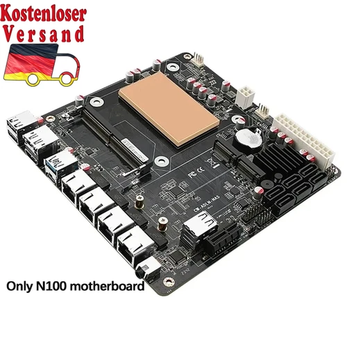 4X I226-V 2.5G Lans 6-Bay N100 N150 I3-N305 N355 NAS Motherboard 2*Nvme 6*SATA3.