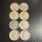 8 1953-1958 Silver Washington Quarters Circulated Uncertified US Coin Lot