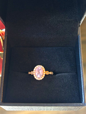 KAY Jewelers 14K Rotgold ovaler Amethyst & Diamant Halo Verlobungsring 7