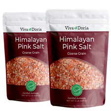 Viva Doria Himalayan Pink Salt, Coarse Grain Salt, 4 lb. Qty: 2, 2 Lb bags 
