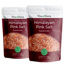 Viva Doria Himalayan Pink Salt, Coarse Grain Salt, 4 lb. (Qty: 2, 2 Lb bags)