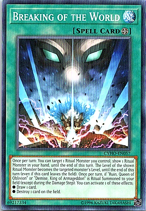 Breaking Of The World CYHO-EN057 Yu-Gi-Oh! Light Play Unlimited | eBay