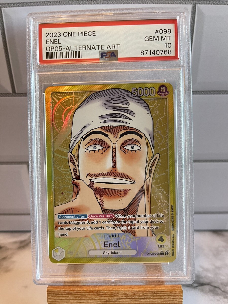 Enel PSA 10 Gem Mint Alternate Art Leader One Piece Card Game