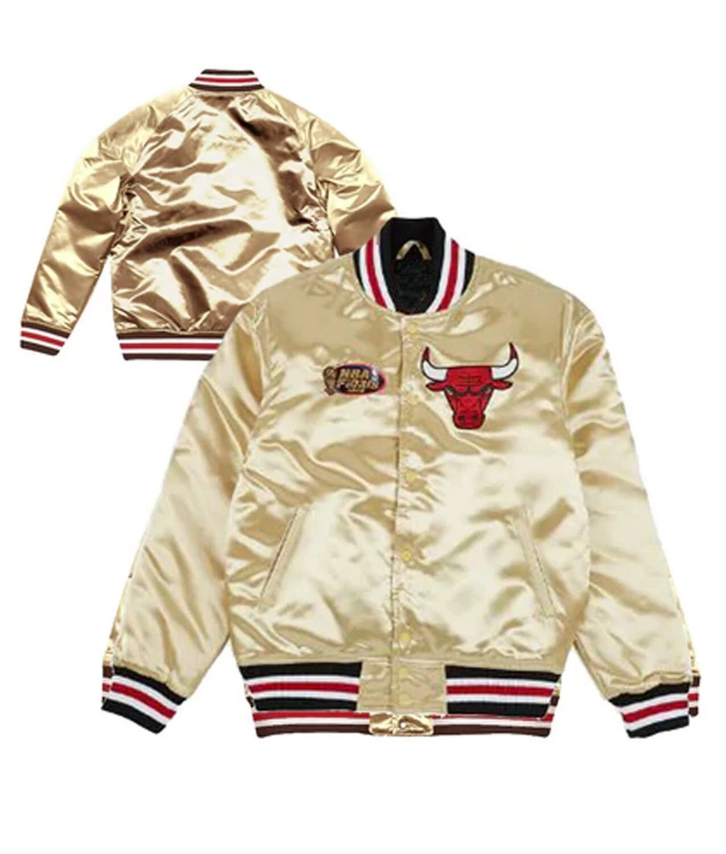 Jackets Mitchell & Ness NBA Lightweight Satin Jacket Chicago Bulls White