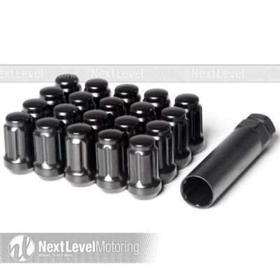 20 BLACK SPLINE DRIVE TUNER LUG NUTS 12X1.5 FITS HONDA CIVIC SI