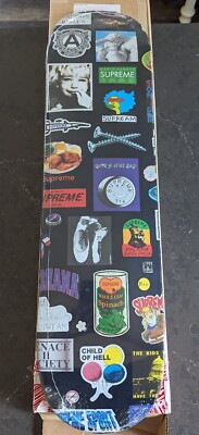 Supreme Stickers Skateboard Deck- Black- FW21 Collection- Brand