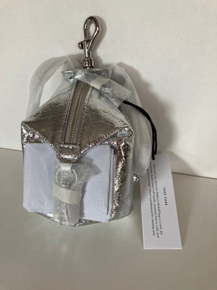Rebecca Minkoff Mini Julian Leather Key Fob Silver Very Rare - NWT - Image 3 of 4