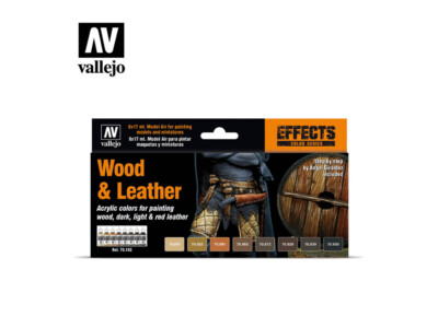 VALLEJO LACK MODELLFARBE - HOLZ & LEDER SET (8 x 17 ml) - 70.182