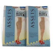 Spanx Assets Women's Hi-Waist Mid Thigh Shaper 2 Pack Size 4 Nude Slimming
