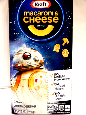 KRAFT Macaroni And Cheese BB-8 STAR WARS SHAPED Themed Packaging