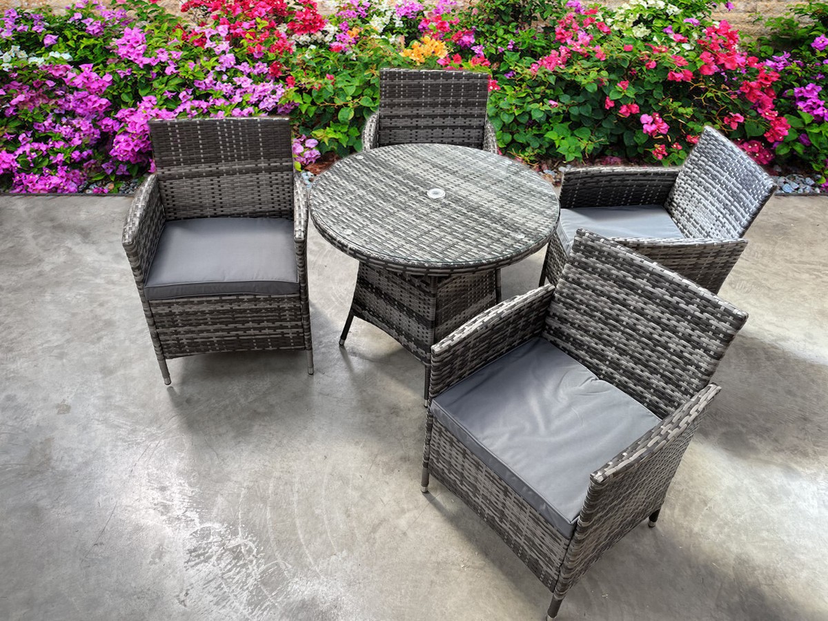 RATTAN WICKER GARDEN OUTDOOR BISTRO TABLE AND CHAIRS FURNITURE