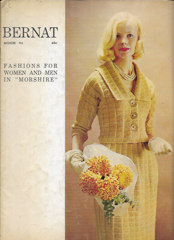 1960's Rare BERNAT Mohair Spun Sweaters Yarn Crochet Pattern Book #94 "Morshire"