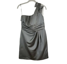 Davids Bridal Satin One Shoulder Dress Womens 10 Knee length gown bridesmaid