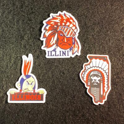 Illinois Fighting Illini Chief Illiniwek 4.5x4.5 in Metallic Decal