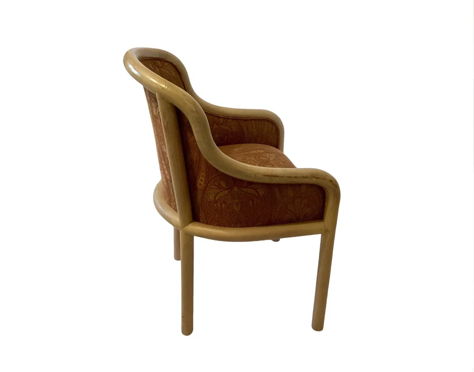 KARL SPRINGER Par de Sillones KS106 Madera Curvada Seda Paisley - Envío en UShip Foto 3 de 4