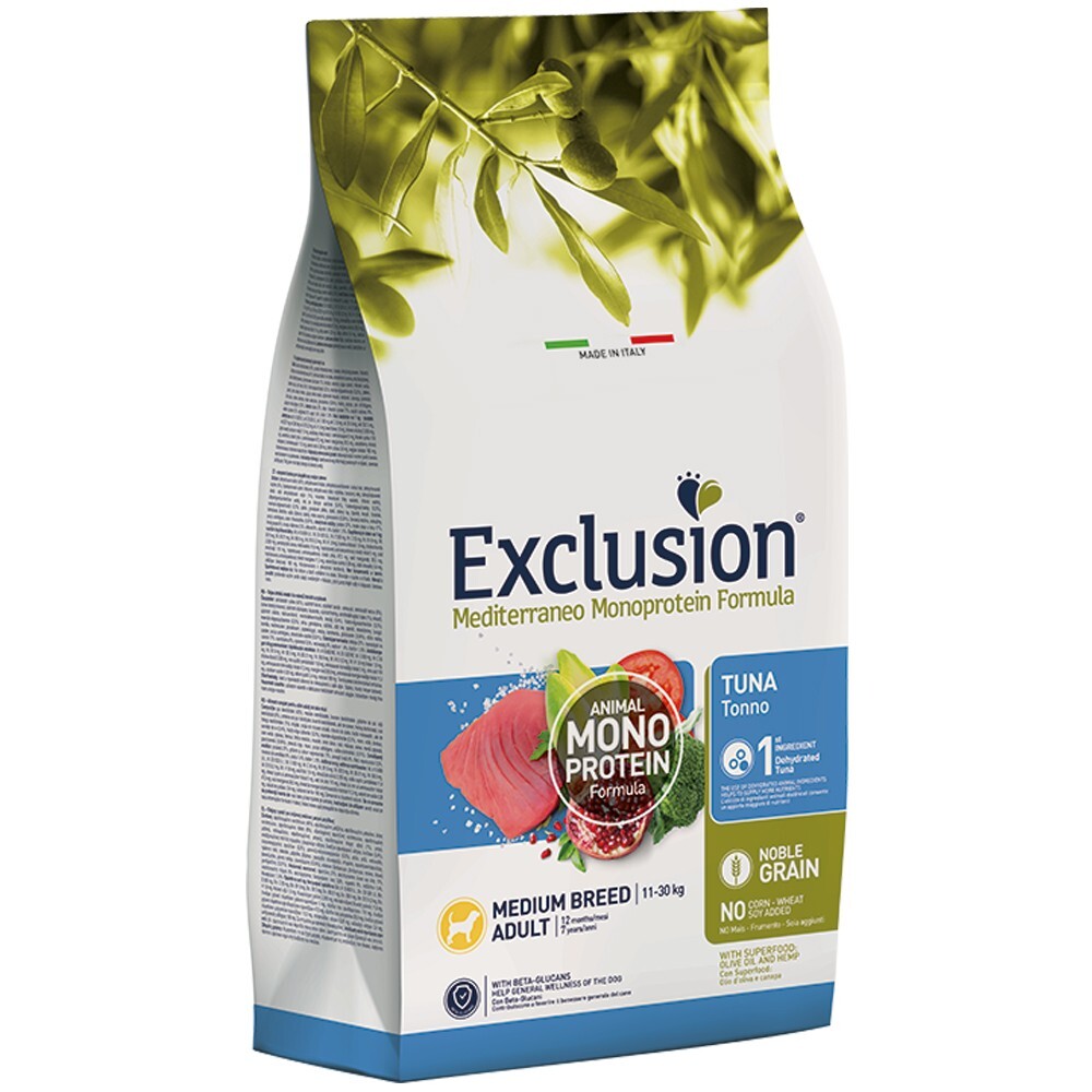 Exclusion Noble Grain Adult Medium Tonno 3kg - Crocchette Monoproteiche