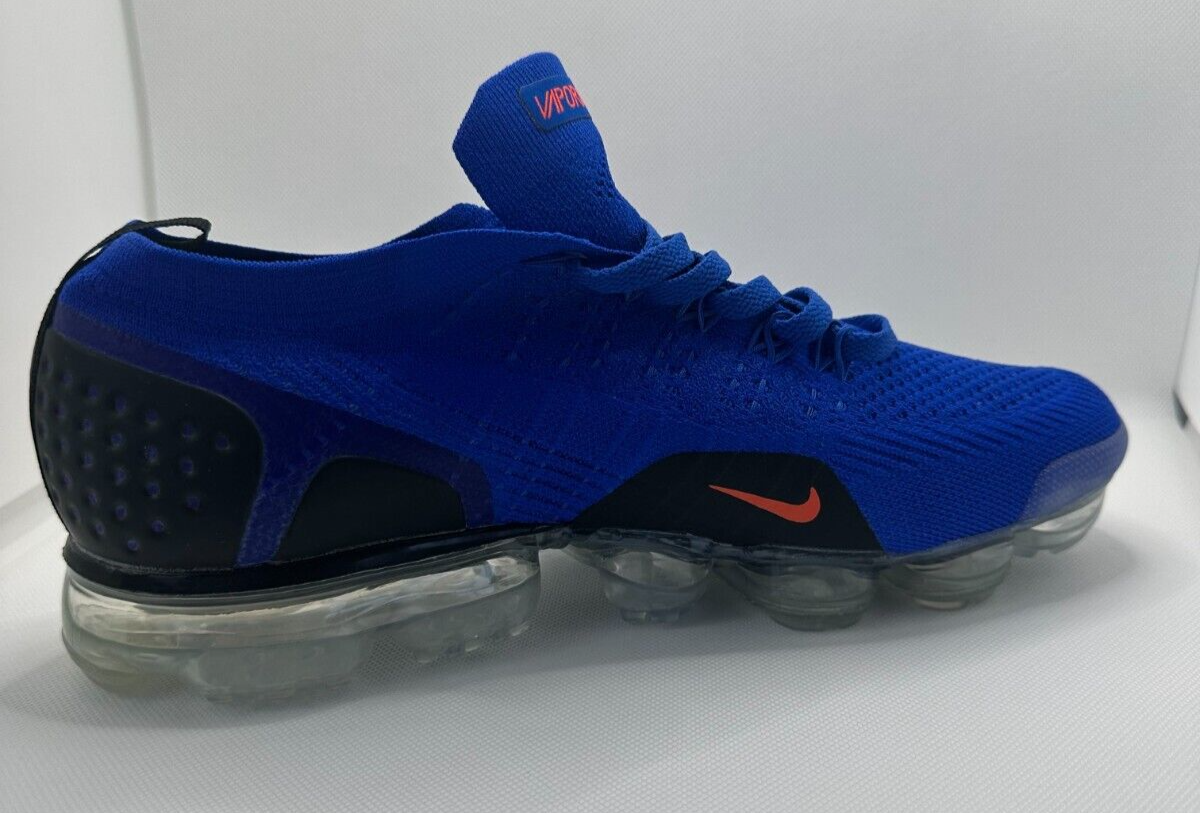 Nike Mens 10 Air VaporMax Flyknit Racer Blue Running Shoes Sneakers  942842-400