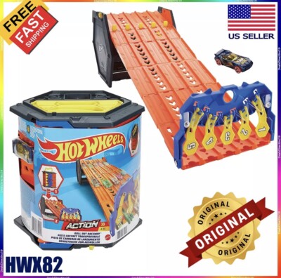 Hot Wheels Track Set - Hot Wheels Roll Out Raceway Race Track with storage HWX82