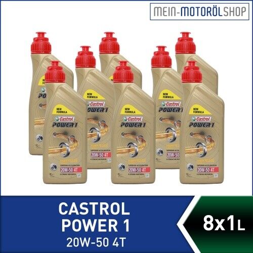Castrol Power 1 4T 20W-50 8x1 litres = 8 litres - Photo 1/1