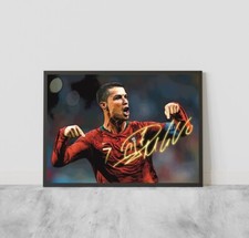 Cristiano Ronaldo Portogallo EURO 2024 Autografo Idea Regalo Cornice poster HD