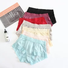 3 Pairs Seamless Underwear Luxury Nature Silk Breathable Briefs Knicker Panties