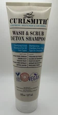 Curlsmith Wash & Scrub Detox Shampoo, Clarifying Exfoliating Shampoo, 8 fl oz