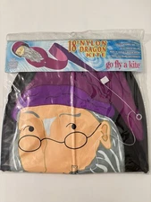 Vintage 2000 Go Fly A Kite Nylon 18' Dragon Kite Wizard Design #15237 Y2K *NEW*