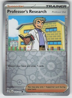 Professors Research [Professor Oak] Reverse Holo 122/131 Prismatic Evolutions NM