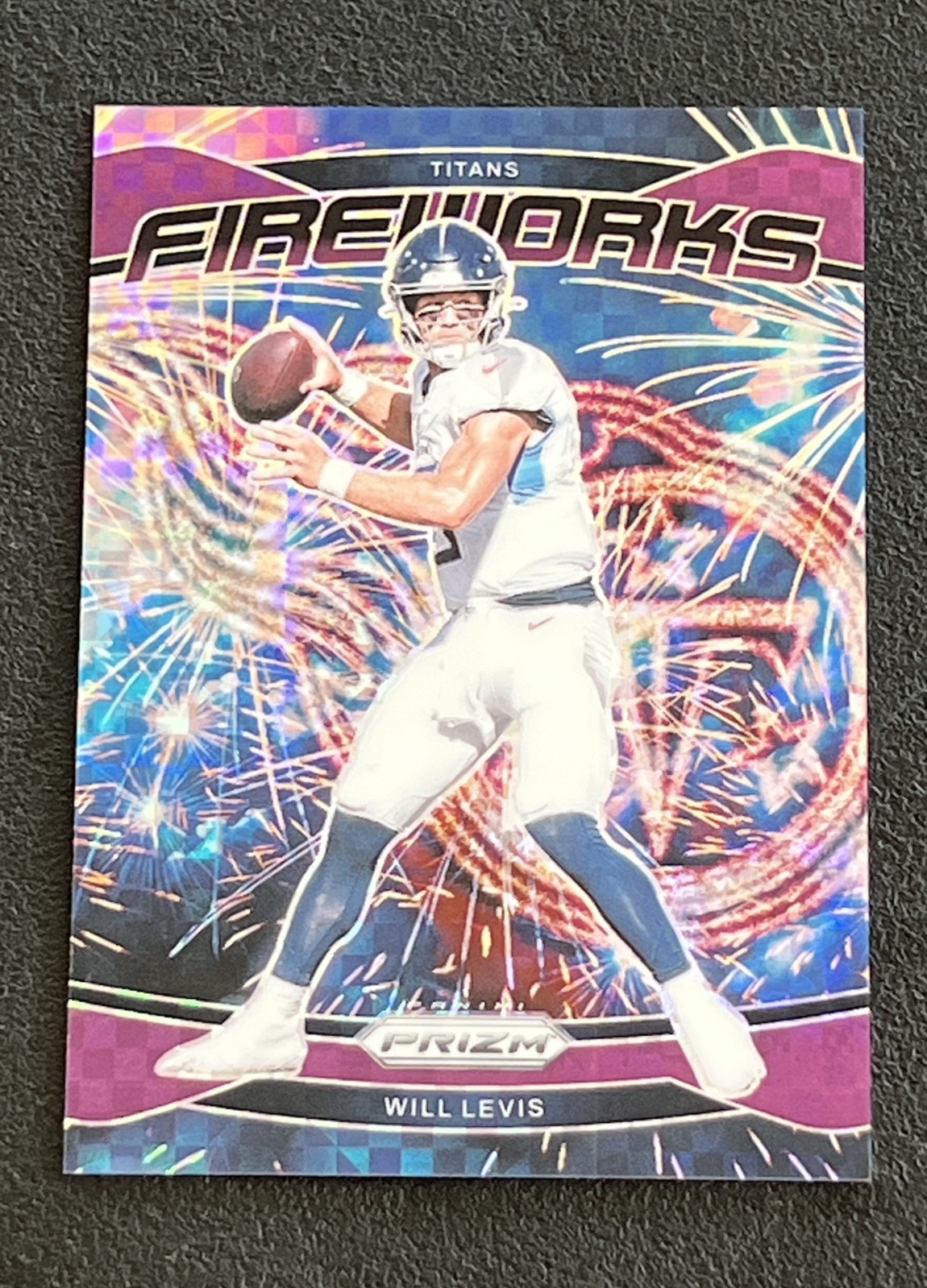 2024 Panini Prizm - Fireworks Will Levis #4 Purple Power Prizm 10/49
