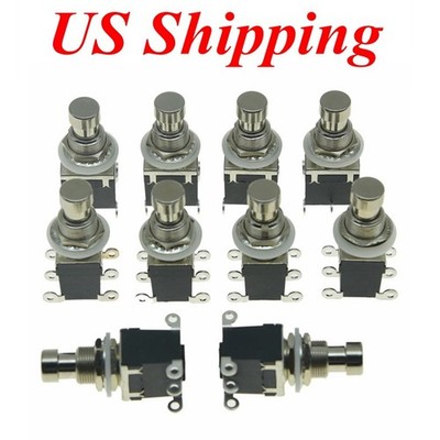 10x 6-Pin DPDT Side Terminals Guitar Effects Pedal Push Button Foot Switches
