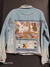 Wild Fable Distressed Trucker Jacket Size M Light Wash Denim Jean Intervened