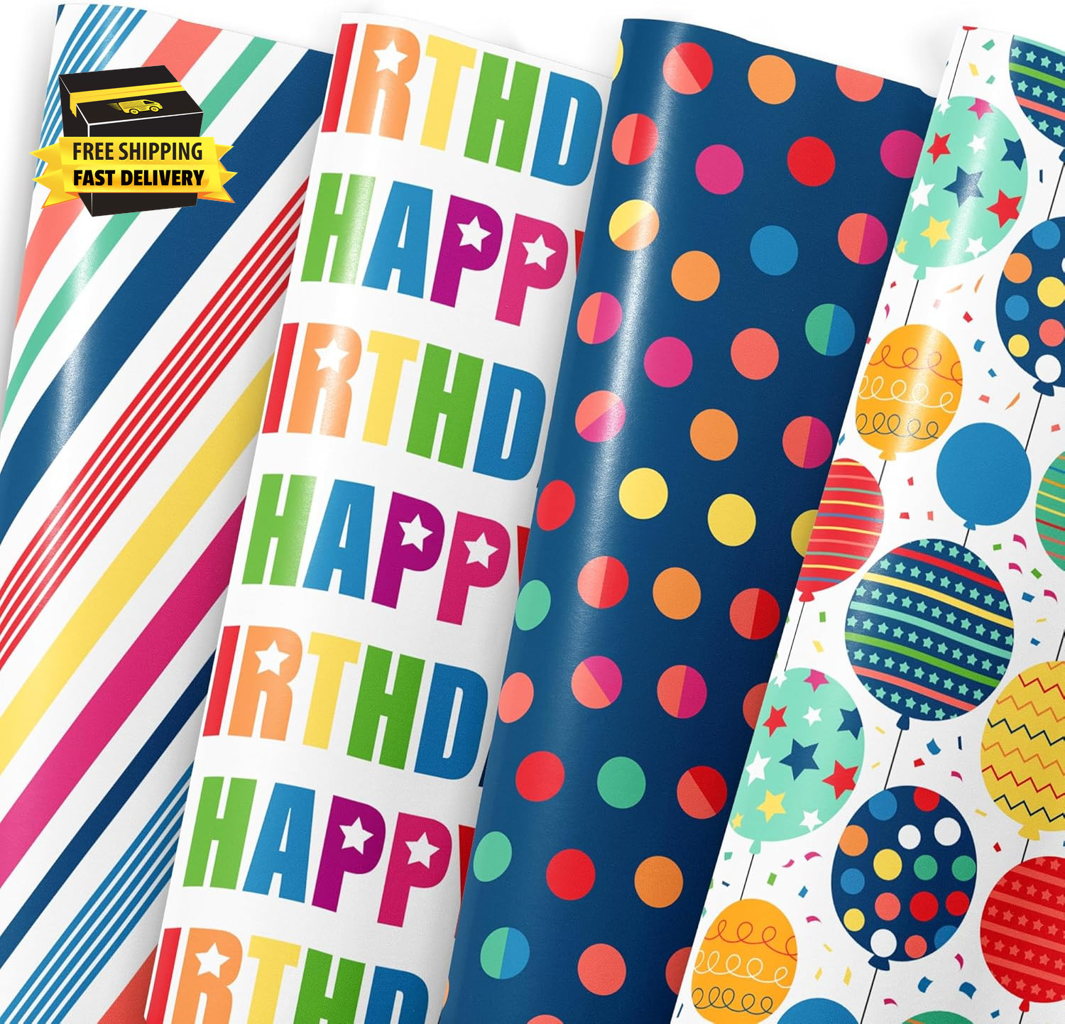 For Boys Girls Women Men,12 Sheets Gift Wrapping Paper W